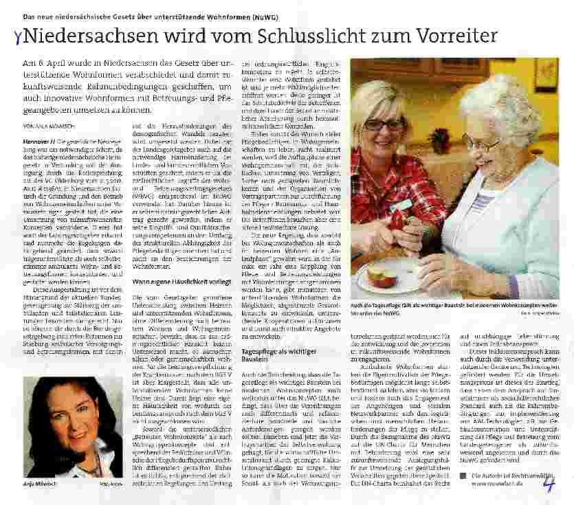 Vorschauseite 1: Niedersachsen wird vom Schlusslicht zum Vorreiter