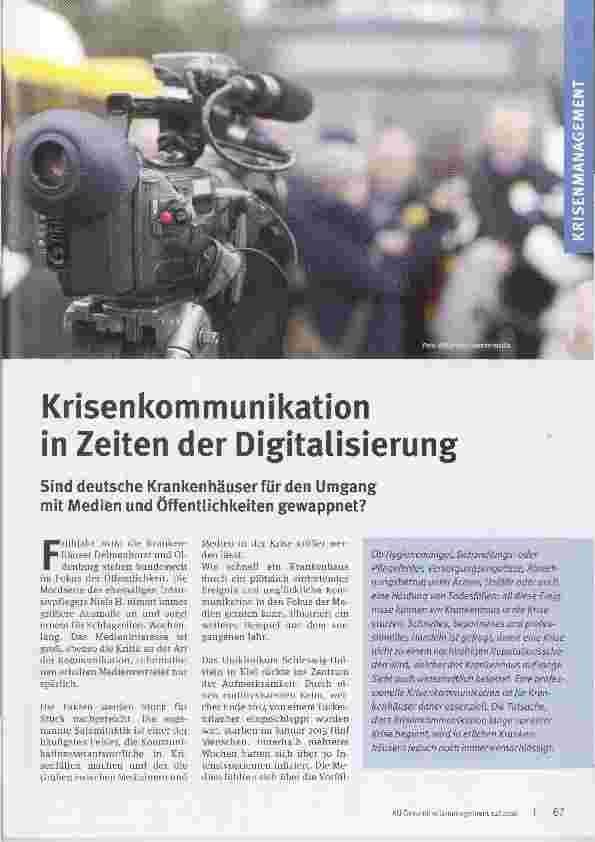 Vorschauseite 1: Krisenkommunikation in Zeiten der Digitalisierung