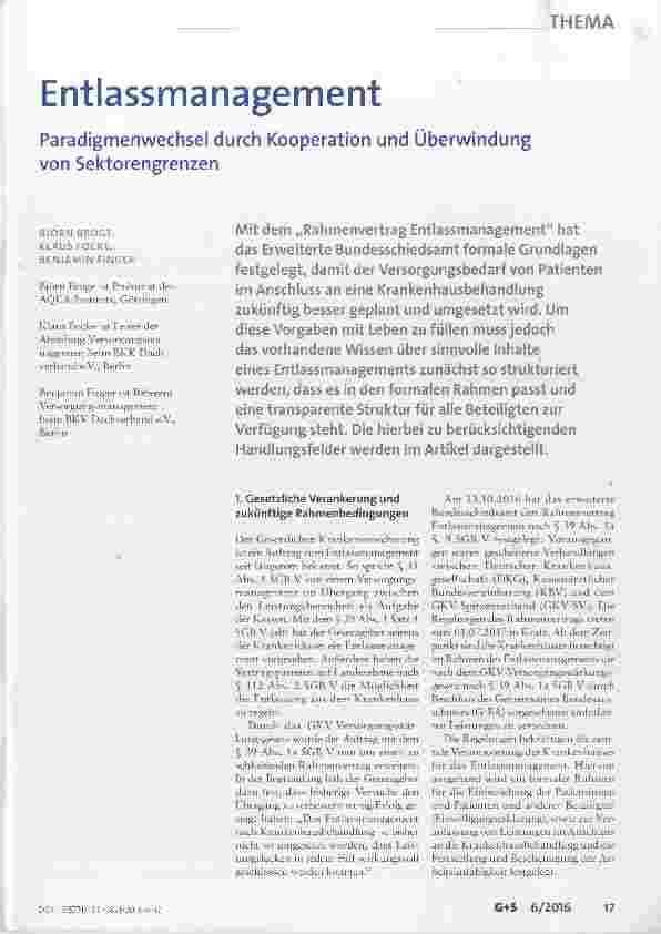 Vorschauseite 1: Entlassmanagement
