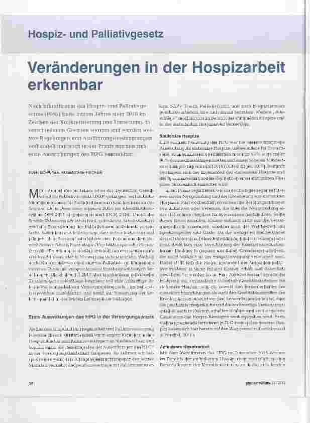 Vorschauseite 1: Veränderungen in der Hospizarbeit erkennbar