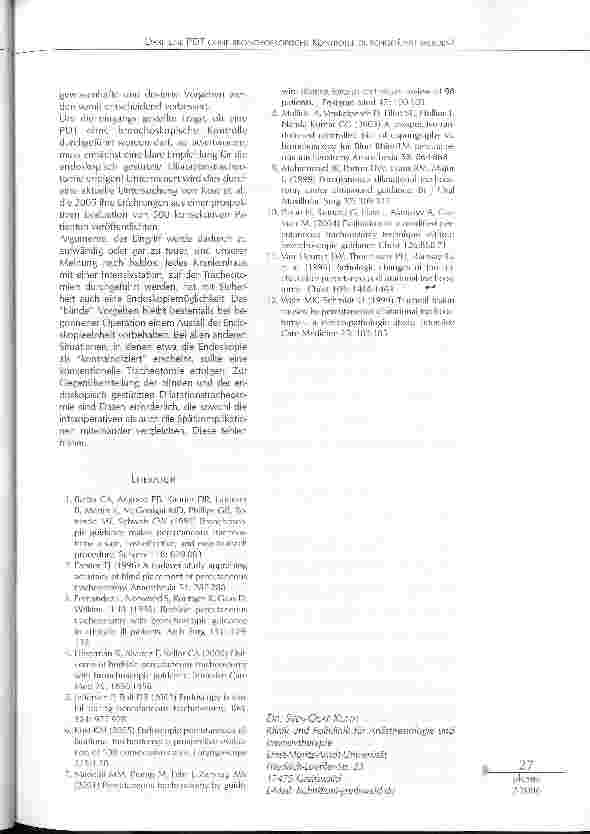 Vorschauseite 3: DARF EINE PDT OHNE BRONCHOSKOPISCHE KONTROLLE DURCHGEFÜHRT WERDEN?