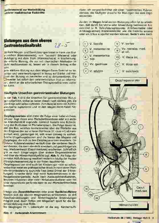 Vorschauseite 1: Blutungen aus dem oberen Gastrointestinaltrakt