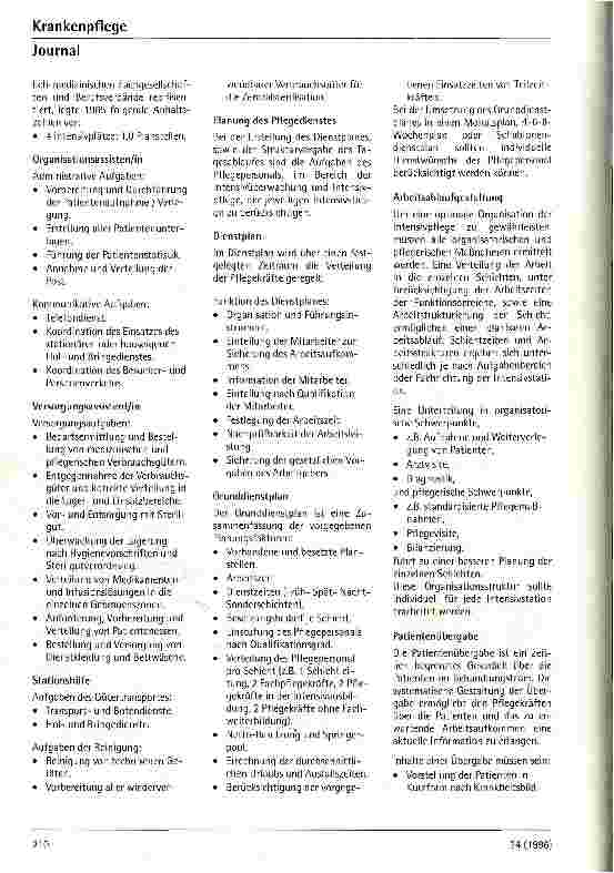 Vorschauseite 5: Organisation der Intensivpflege