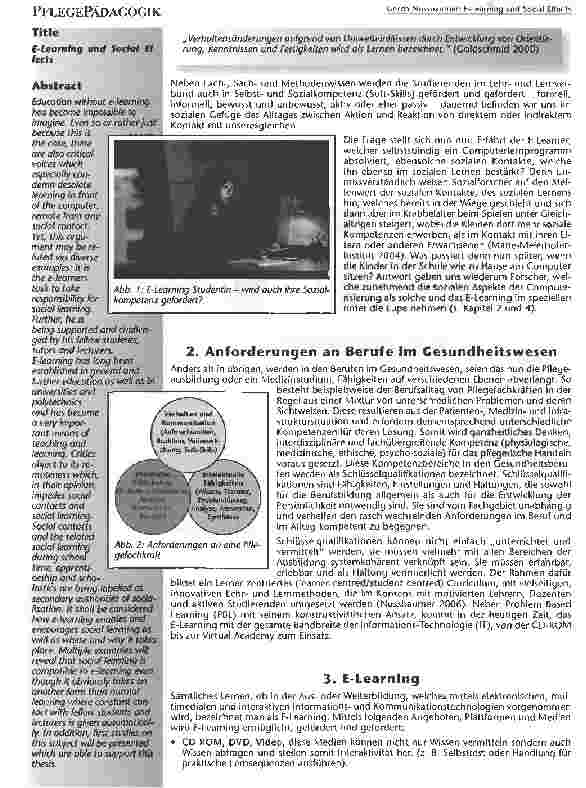 Vorschauseite 2: E-Learning and Social Effects