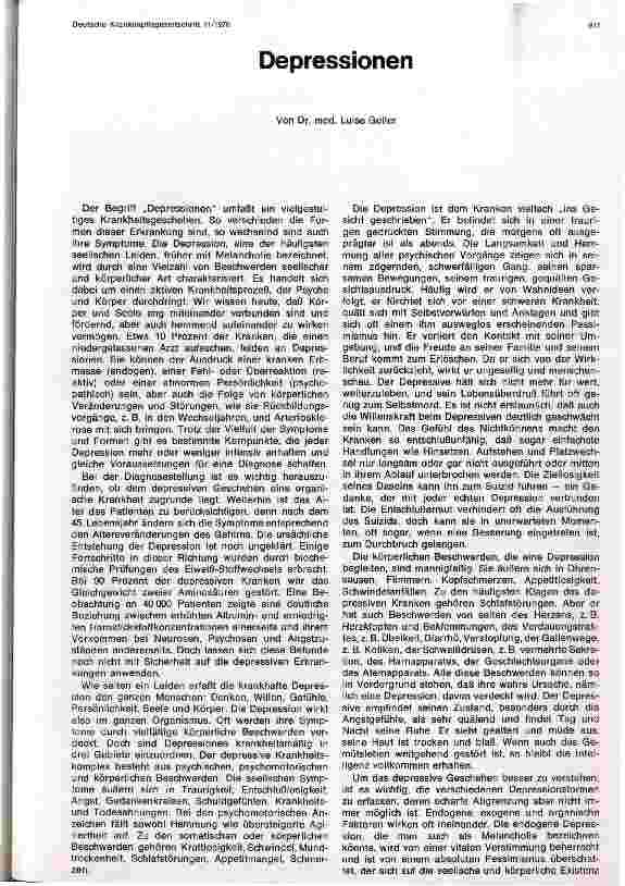 Vorschauseite 1: Depressionen