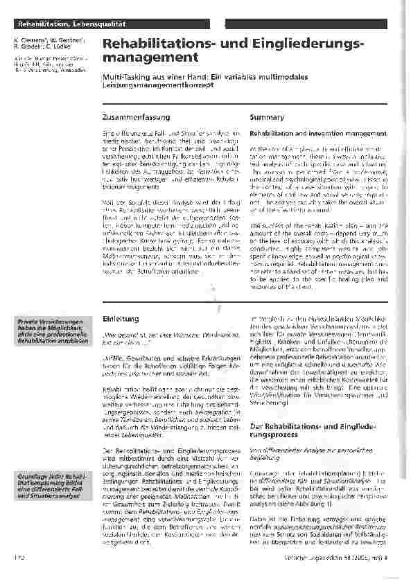 Vorschauseite 1: Rehabilitationsund Eingliederungsmanagement