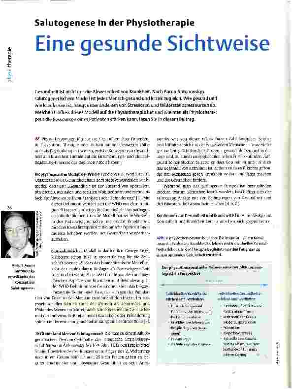 Vorschauseite 1: Salutogenese in der Physiotherapie Eine gesunde Sichtweise