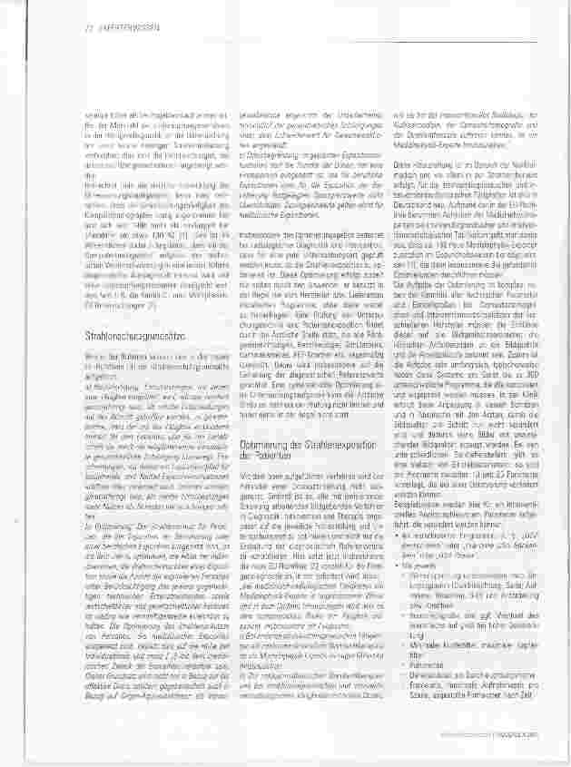 Vorschauseite 2: Optimierung der Strahlenexpositionen von Patienten und Personal