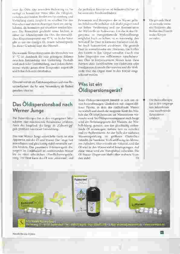 Vorschauseite 4: Wärme für die Seele Oldispersionsbäder