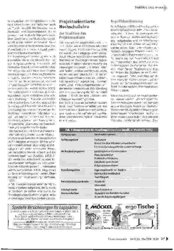 Vorschauseite 2: Projektorientierte Lehre in der Logopädie