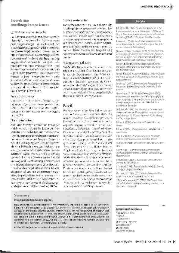 Vorschauseite 4: Projektorientierte Lehre in der Logopädie