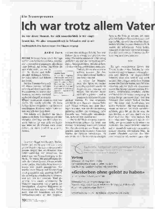 Vorschauseite 1: Ich war trotz allem Vater gewordenEin Trauerprozess