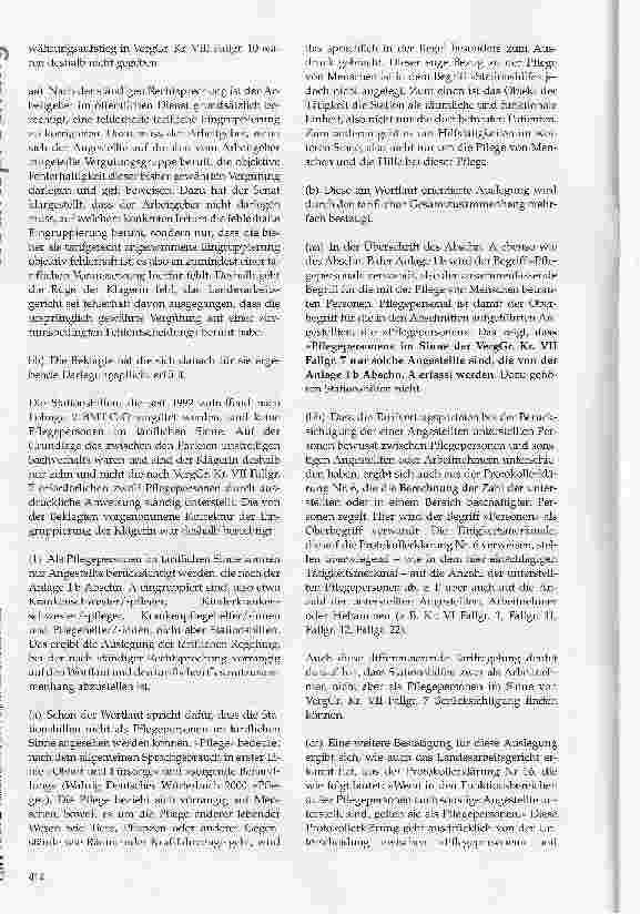 Vorschauseite 3: Stationshilfen sind keine Pflegepersonen im tariflichen Sinne