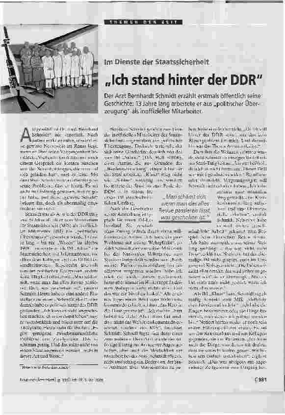 Vorschauseite 1: Im Dienste der StaatssicherheitIch stand hinter der DDR