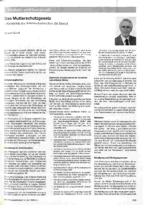 Vorschauseite 1: Das Mutterschutzgesetz - Kernstück des Arbeitsschutzrechtes für Frauen