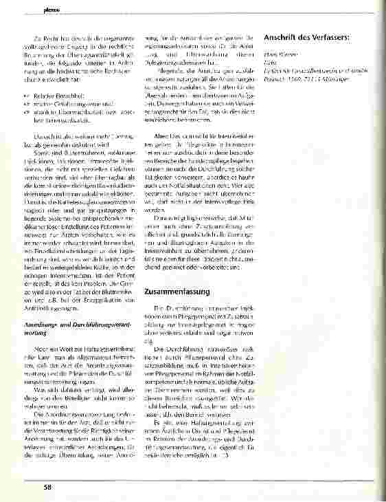 Vorschauseite 4: i. v. -Injektionen auf Intensivstationen durch das Pflegepersonal?