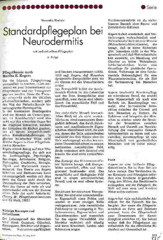 Vorschauseite 1: Standardpflegeplan bei Neurodermitis mit individuellem Pflegeplan 5. Folge