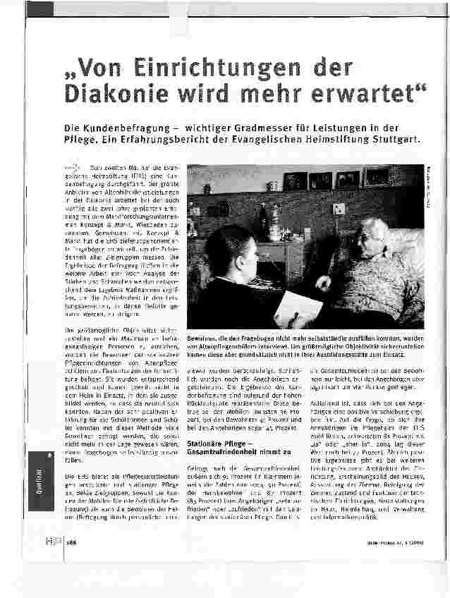 Vorschauseite 1: Von Einrichtungen der Diakonie wird mehr erwartet