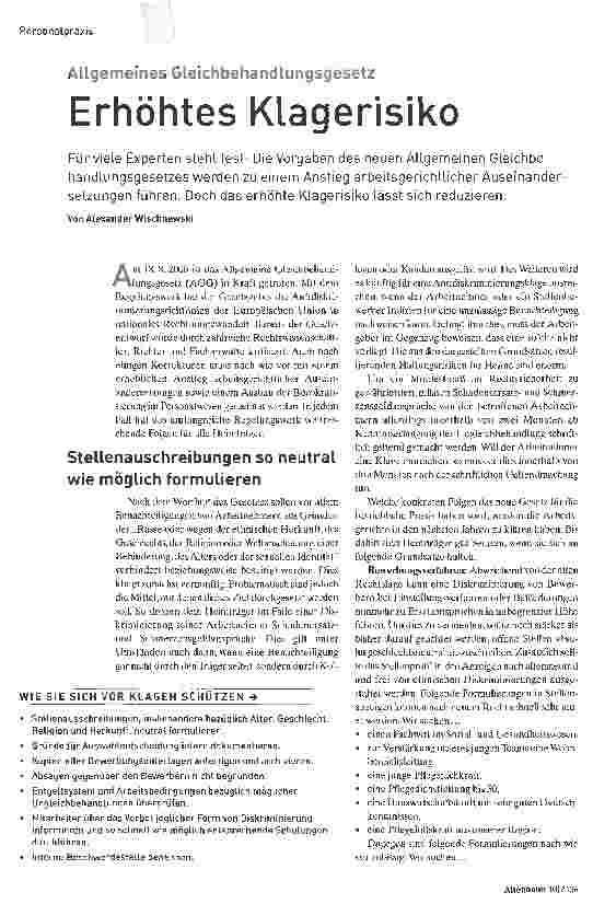 Vorschauseite 1: Erhöhtes Klagerisiko