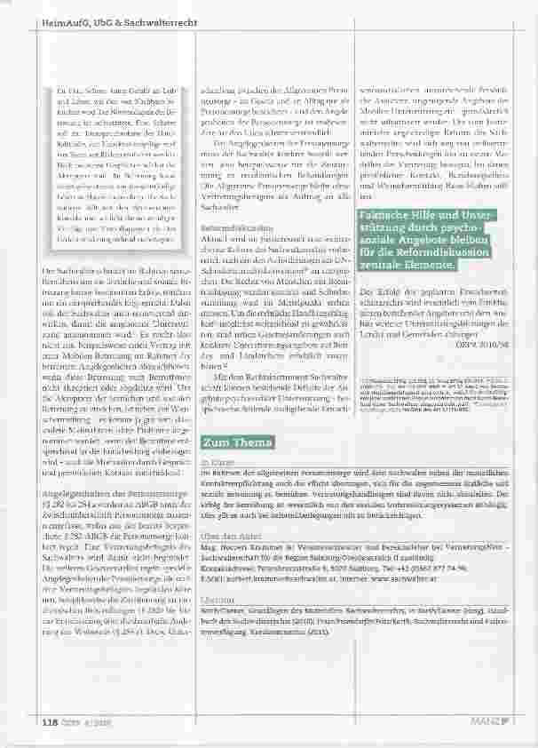 Vorschauseite 3: Allgemeine Personensorge und ihre Grenzen im Sachwalterrecht