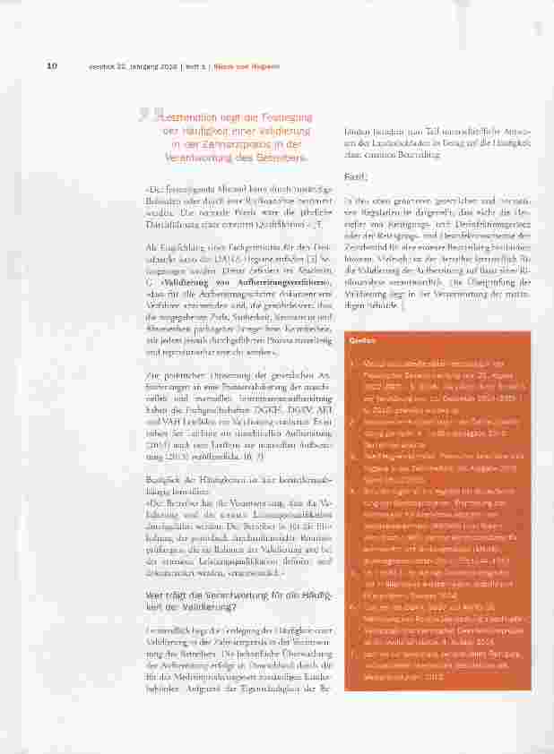 Vorschauseite 3: Häufigkeiten der Validierung bzw. erneuten Leistungsqualifikation der instrumentenaufbereitung in der Zahnarztpraxis gesetziiche und normative Verankerung