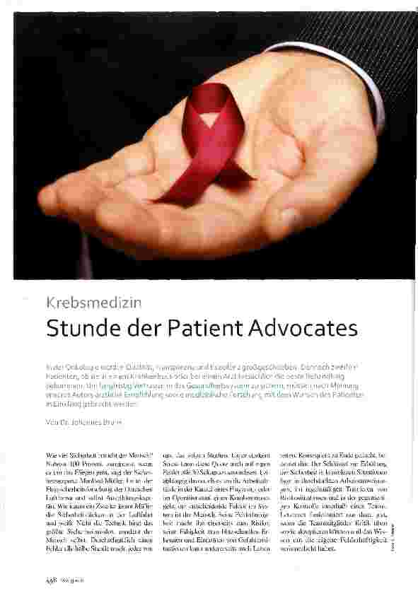 Vorschauseite 1: Stunde der Patient Advocates