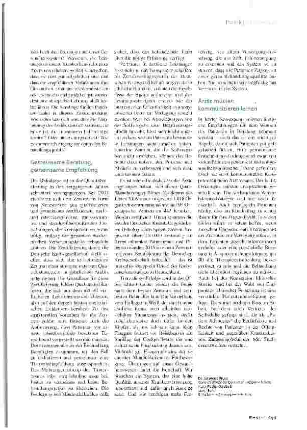Vorschauseite 2: Stunde der Patient Advocates