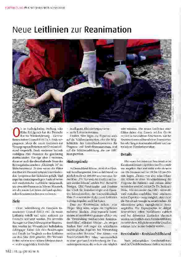 Vorschauseite 1: Neue Leitlinien zur Reanimation