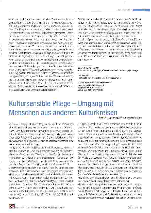 Vorschauseite 1: Kultursensible Pflege - Umgang mit Menschen aus anderen Kulturkreisen