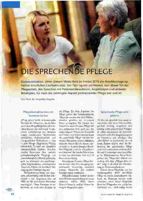 Vorschauseite 1: DIE SPRECHENDE PFLEGE