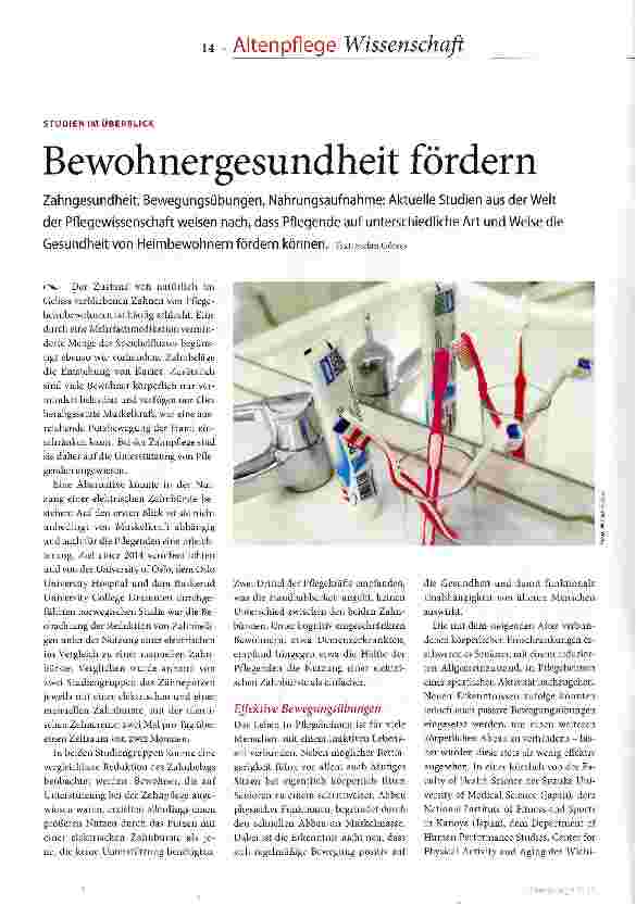Vorschauseite 1: Bewohnergesundheit fördern