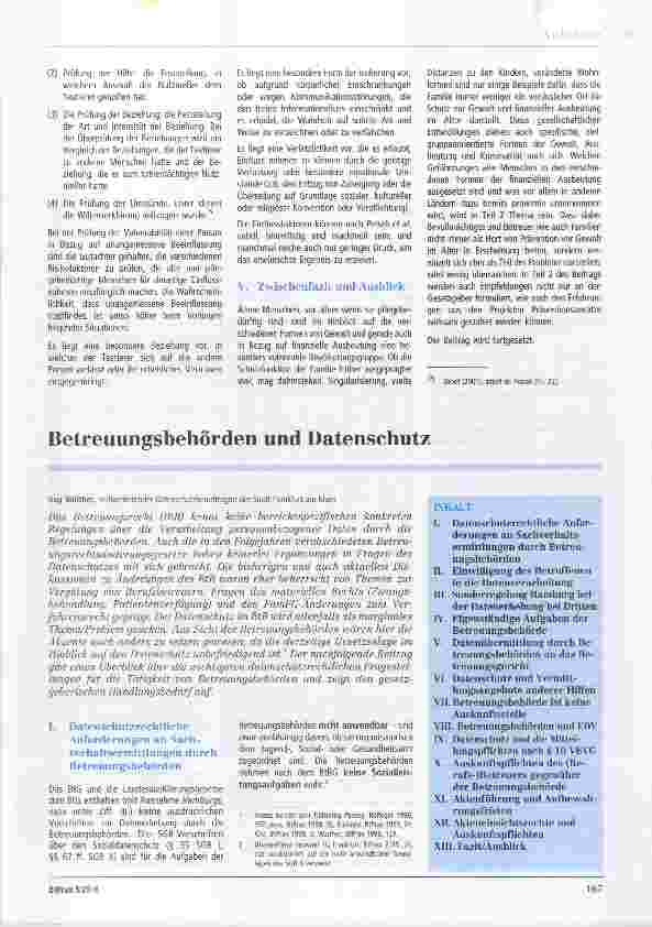 Vorschauseite 1: Betreuungsbehörden und Datenschutz