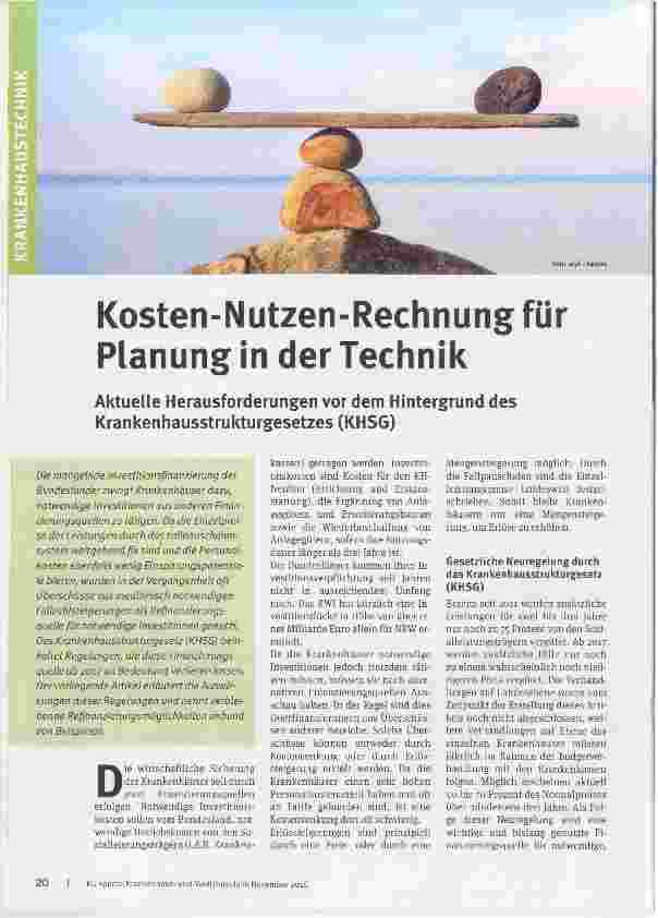 Vorschauseite 1: Kosten-Nutzen-Rechnung für Planung in der Technik