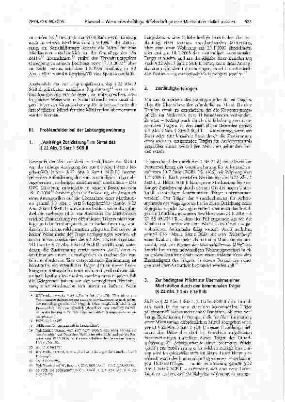 Vorschauseite 3: Wenn erwerbsfähige Hilfebedürftige eine Mietkaution stellen müssen