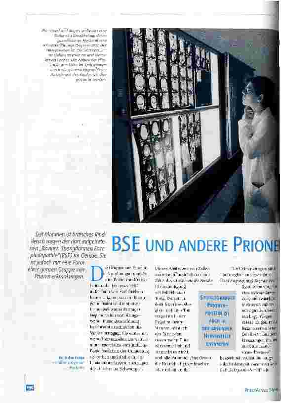 Vorschauseite 1: BSE und andere Prionenerkrankungen