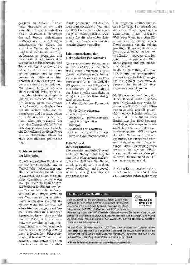 Vorschauseite 2: ErfahrungsberichtDie elektronische Patientenakte im Intranet einer Reha-Klinik
