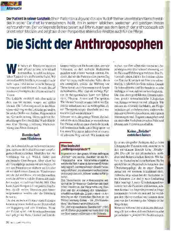 Vorschauseite 1: Die Sicht der Anthroposophen