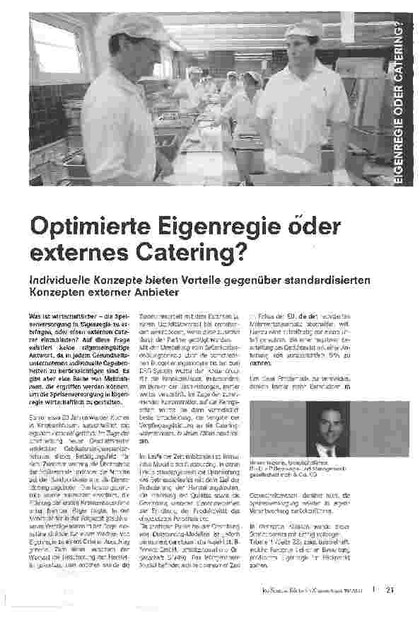 Vorschauseite 1: Optimierte Eigenregie oder externes Catering?