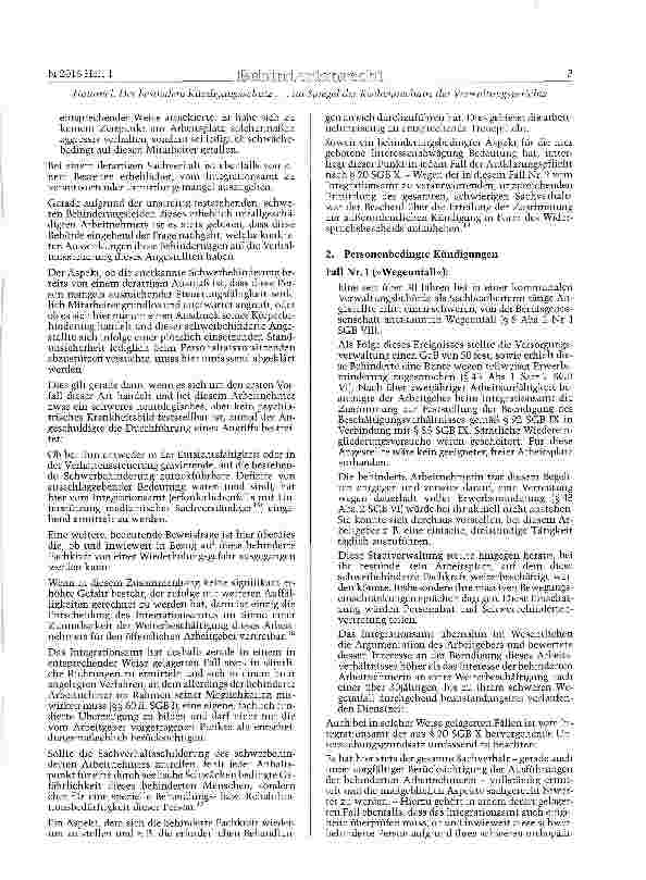 Vorschauseite 3: Der besondere Kündigungsschutz nach den j§ 85 ff. SGBIX im Spiegel der Rechtsprechung der Verwaltungsgerichte