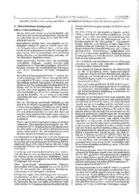 Vorschauseite 6: Der besondere Kündigungsschutz nach den j§ 85 ff. SGBIX im Spiegel der Rechtsprechung der Verwaltungsgerichte