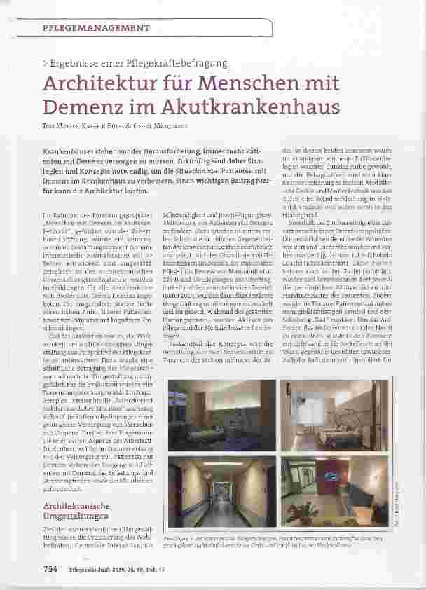 Vorschauseite 1: Architektur für Menschen mit Demenz im Akutkrankenhaus
