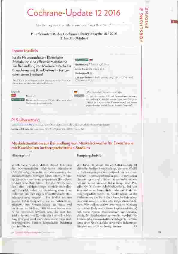 Vorschauseite 1: Cochrane-Update 12 2016