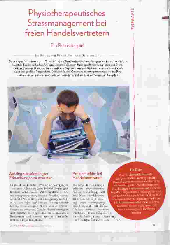 Vorschauseite 1: Physiotherapeutisches Stressmanagement bei freien Handelsvertretern