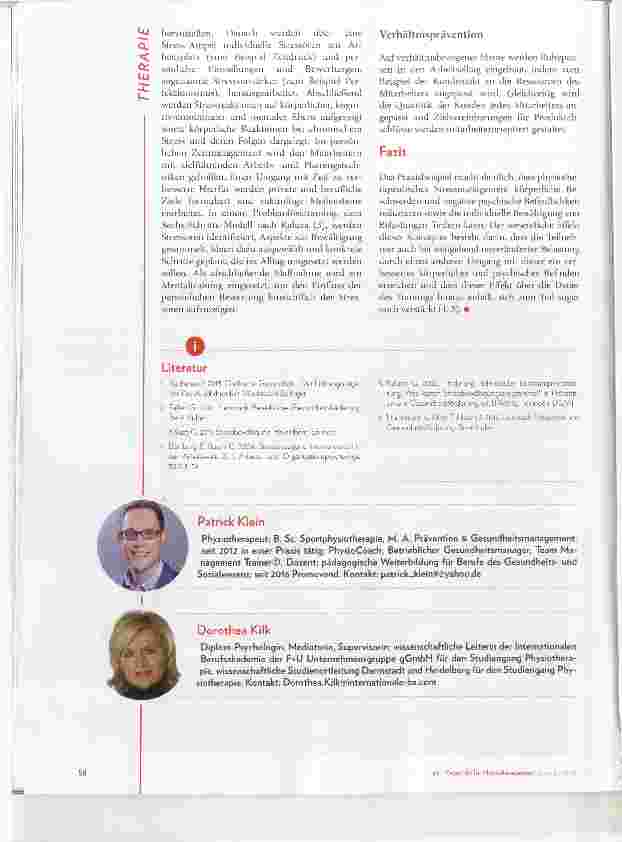 Vorschauseite 4: Physiotherapeutisches Stressmanagement bei freien Handelsvertretern