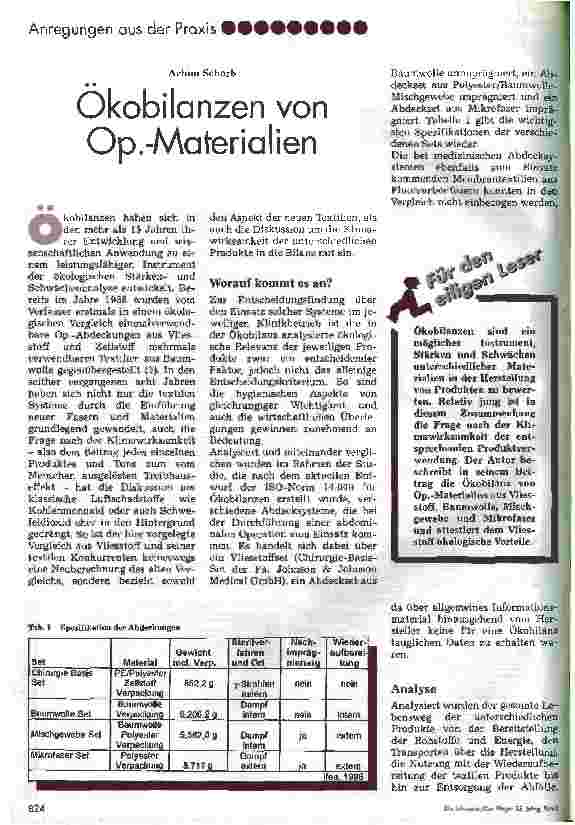 Vorschauseite 1: Ökobilanzen von Op.-Materialien