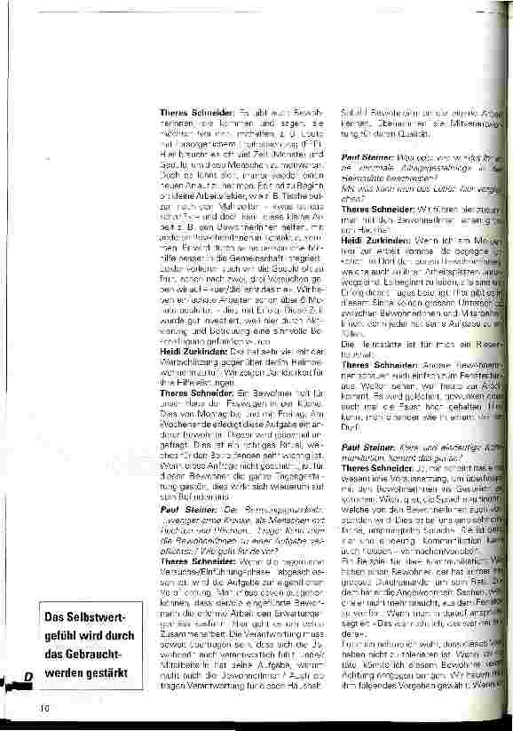 Vorschauseite 2: Therapie oder einfach Alltags-er-leben im Heim?! Praxisbericht aus der Heimstätte Bärau für Behinderte, Betagte und Langzeitkranke