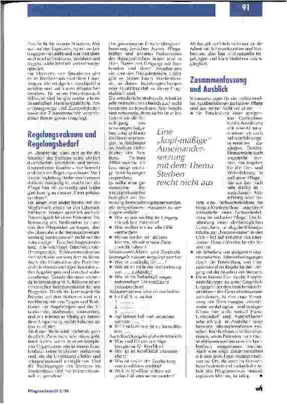 Vorschauseite 5: Die palliative Pflege ist eine pflegerische Hauptaufgabe Die Wiederentdeckung eines vernachlässigten Arbeitsfeldes