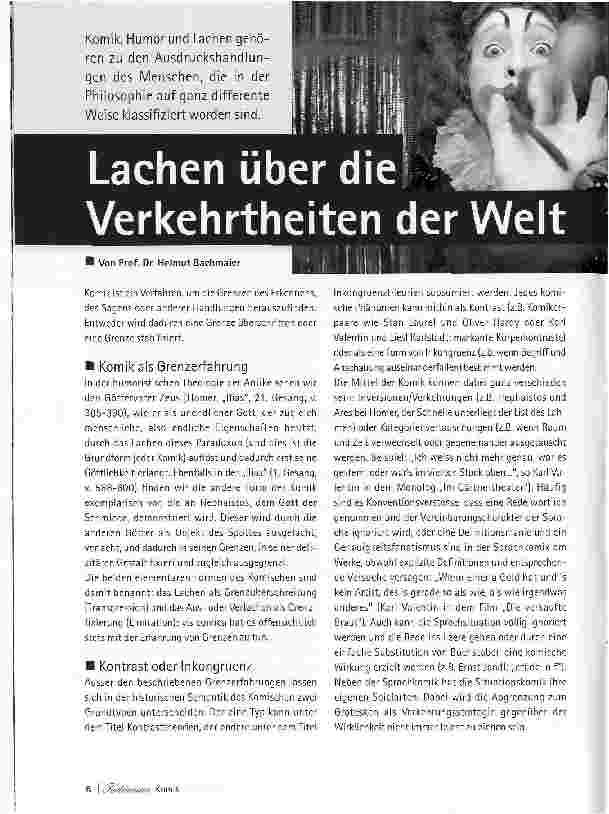 Vorschauseite 1: Lachen über die Verkehrtheiten der Welt