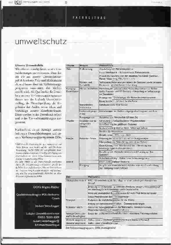 Vorschauseite 3: Verantwortung gegenüber mensch und natur - Umweltschutz im krankenhaus mürzzuschlag