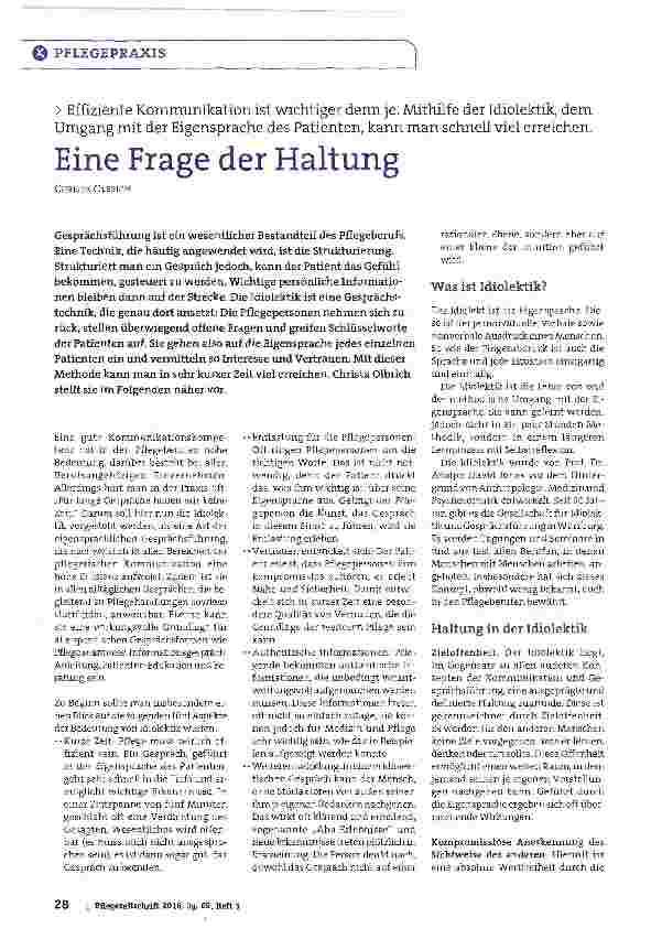 Vorschauseite 1: Eine Frage der Haltung